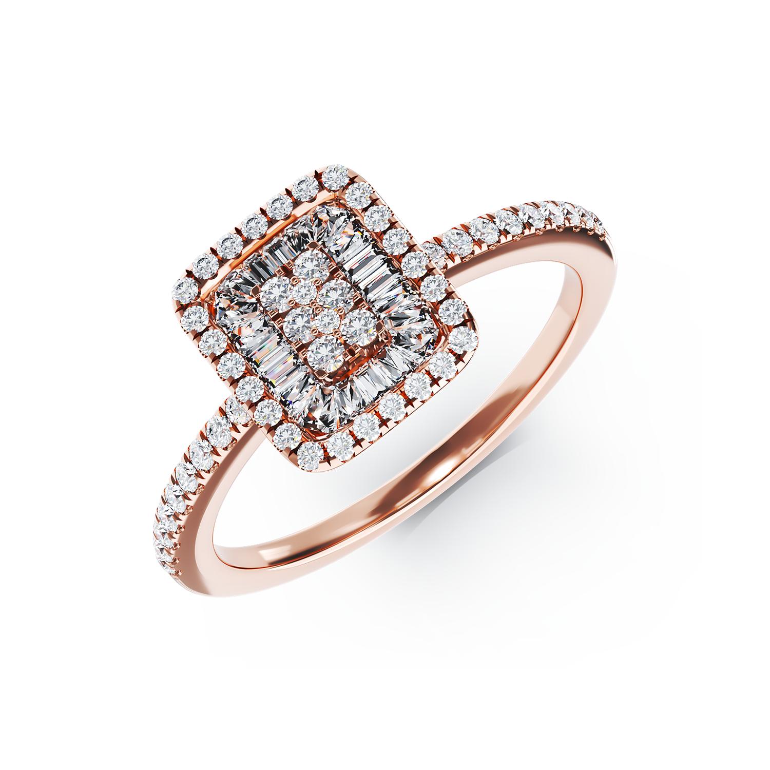 18K rose gold engagement ring with 0.28ct diamonds